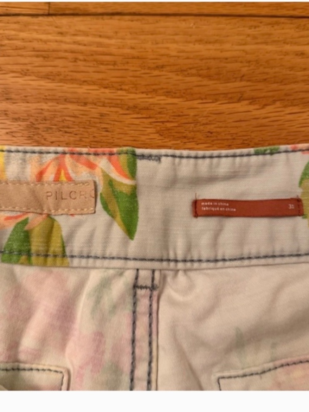 Anthropologie Floral Pastel Denim Shorts - Pink, Yellow, Green - Picture 3 of 5
